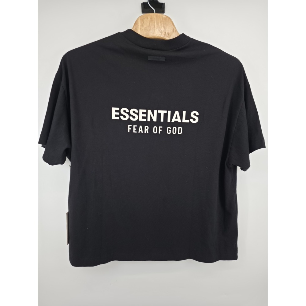Fear of God Essentials Mens Black Logo T-Shirt Size Large Short Sleeve Tee